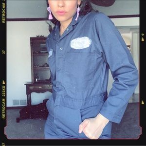 Rosie the Riveter navy blue coveralls